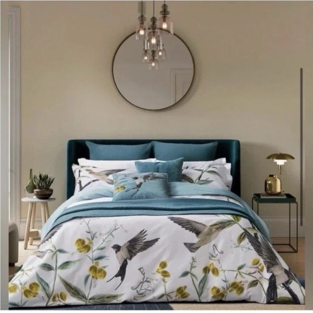 Ted Baker Full / Queen Comforter Set + 2 Std Shams Botanical Birds Floral NEW